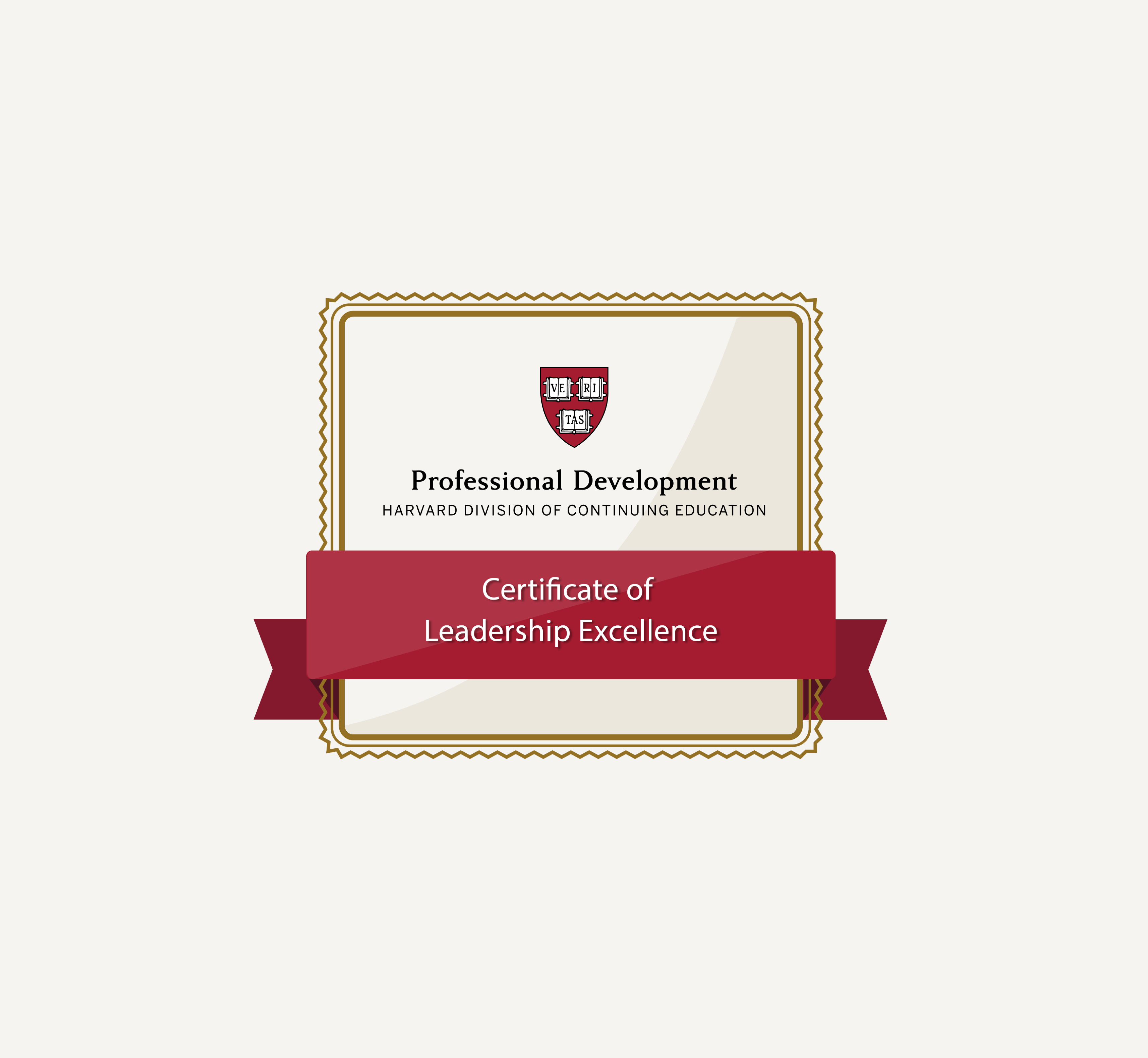 An icon promoting the Harvard Professional & Executive Development Certificate of Leadership Excellence